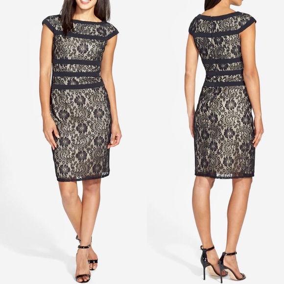 Adrianna Papell | Lace Sheath Dress - Picture 8 of 8
